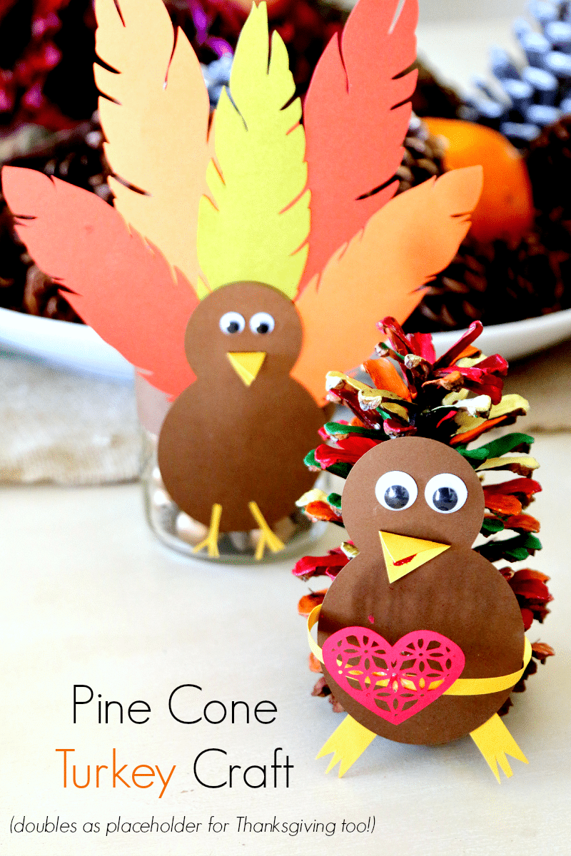 make a pinecone turkey craft with our free printable! - momdot